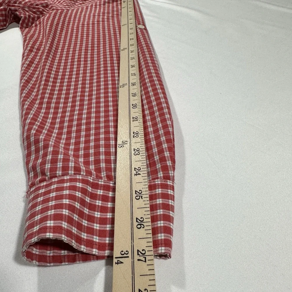 Arrow Button Down Shirt Men's XL Tall Long Sleeves  Orange Plaid‎